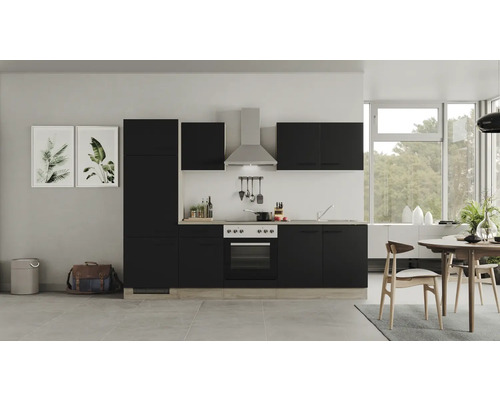 FLEX WELL Keukenblok Capri zwart 270x60 cm