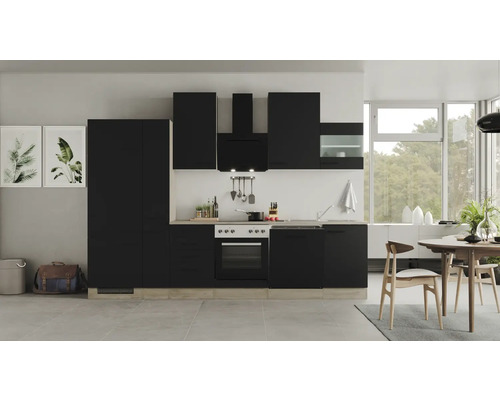 FLEX WELL Keukenblok Capri zwart 310x60 cm