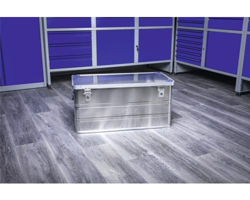 Aluminium gereedschapskist voor blauwe werkplaatskasten