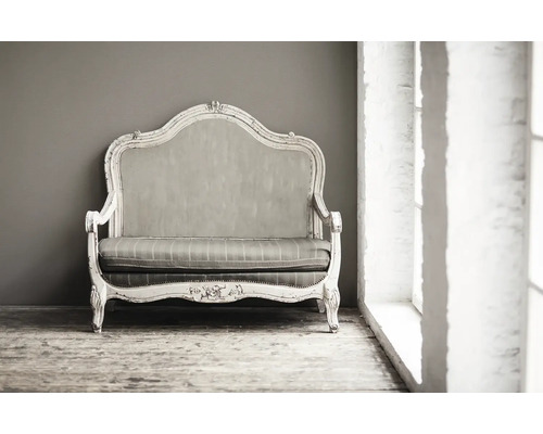 Tweezitsbank in vintage stijl met houten frame en bekleding