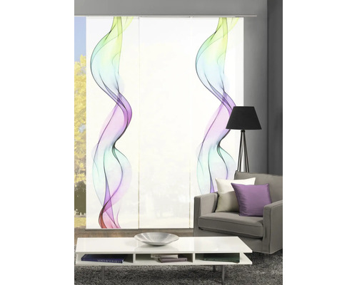 Woonkamer met schuifpanelen met golfpatroon