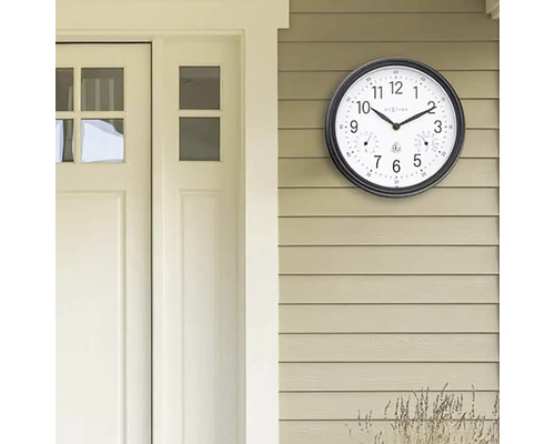 Wandklok met thermometer en hygrometer voor buiten