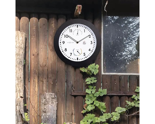 Nextime wandklok met thermometer en hygrometer voor buitengebruik