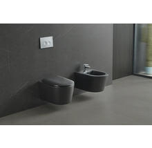 JUNGBORN Spoelrandloos toilet One incl. soft close en quick-release mat zwart-thumb-11