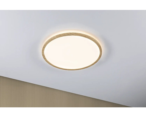 Ronde plafondlamp met houten frame