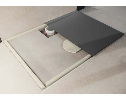 Vloergelijke douche met doucheput en douchegoot