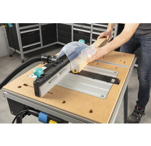 Wolfcraft zaagtafel met werkstuk in bewerking