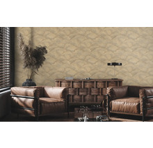 Decoratief behang met abstract golfpatroon in een woonkamer