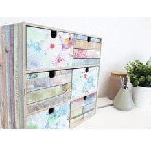 Bureau organizer met meerdere laden en bloemmotief