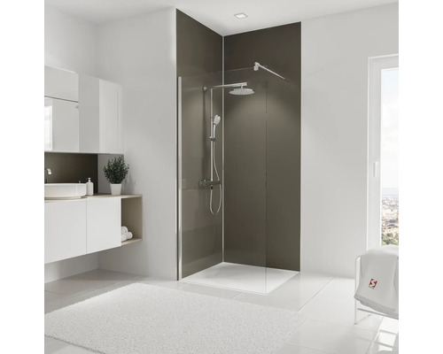 SCHULTE Douche-achterwandset DecoDesign bruin 255x90 cm Badkamer met douche, wastafel en spiegel