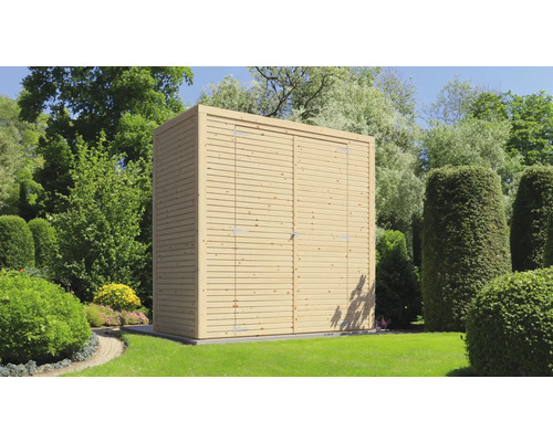 Houten tuinkast in de tuin