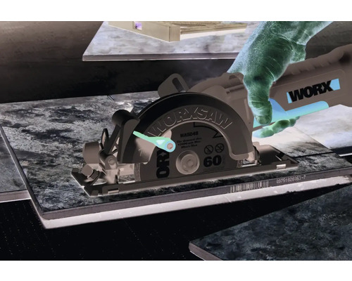 WORX cirkelzaag bij het zagen van tegels