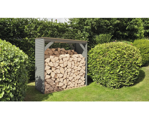 BERTILO Haardhoutberging Fineline hout grijs 166x76x170 cm BERTILO Haardhoutberging Fineline hout grijs 166x76x170 cm