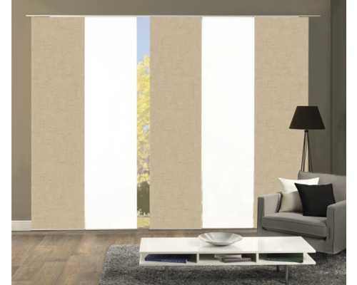 Kameroverzicht met schuifgordijnen voor raamdecoratie en interieurontwerp