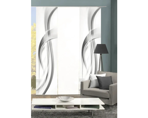 Kamerweergave met schuifgordijnen met abstract design