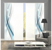 Kamerinterieur met schuifgordijn met abstract patroon