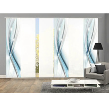 Kameroverzicht met schuifgordijnen met abstract design