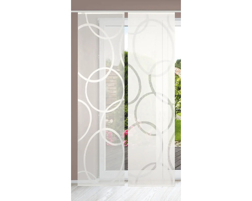 Schuifgordijn met cirkelmotief voor een terrasdeur