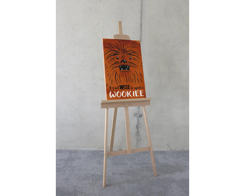 Geschilderd Wookiee-motief op een schildersezel