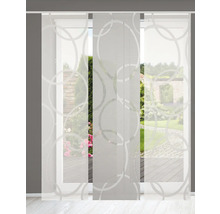 HOME FASHION Paneelgordijn Pinalo grijs 60x245 cm set van 3