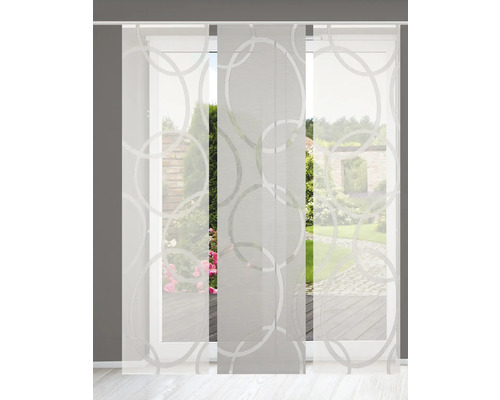 Schuifgordijn met cirkelmotief voor een raam