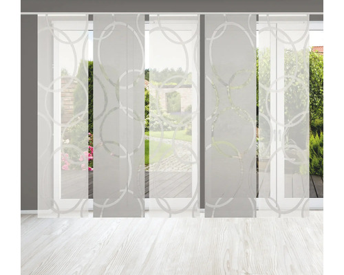 Schuifgordijn met cirkelpatroon voor een raam