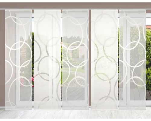 Schuifgordijn met cirkelpatroon voor een raam