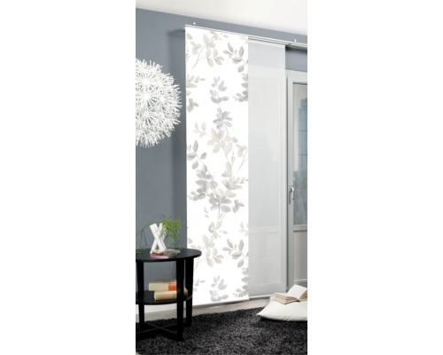 Woonkamer met schuifpaneel met bladmotief