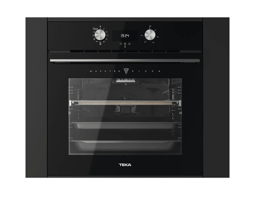 Zwarte Teka inbouwoven met digitaal display en ovenverlichting