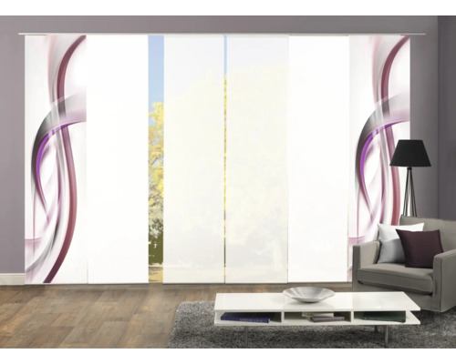 Schuifgordijn met abstract patroon in de woonkamer