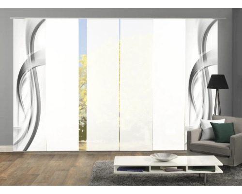 Kamer met schuifgordijnen met abstract ontwerp