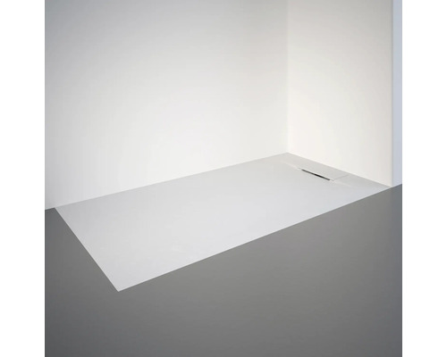 Gelijkvloerse douche met afvoergoot in hoek