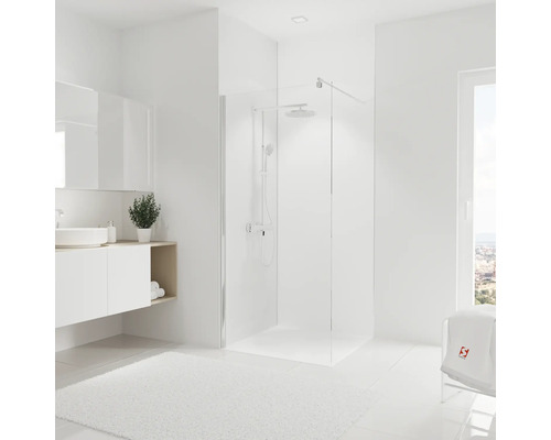 SCHULTE Douche-achterwandset DecoDesign wit 255x90 cm Badkamer met inloopdouche, wastafel en spiegel