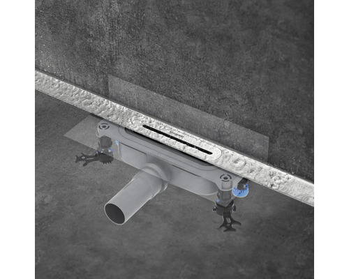 Douche-element met afvoergoot van roestvrij staal