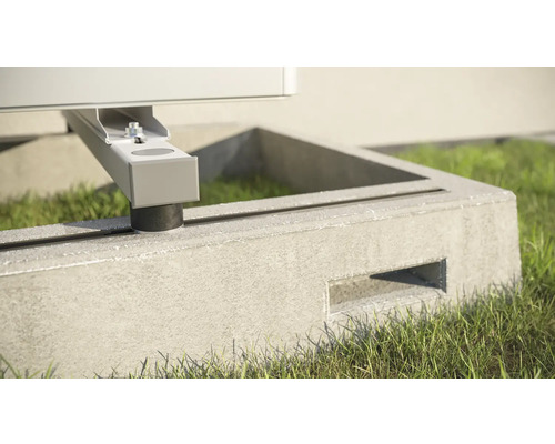 Betonnen funderingsframe met montageprofiel voor tuinhuis
