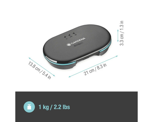 Gardena Smart Gateway met afmetingen