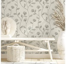 Decoratief behang met bloemmotief in interieur