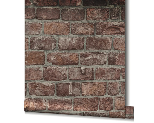 Behang met baksteenmotief