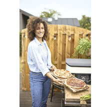 COZZE Pizzaoven elektrisch 17" 230V 2200W, RVS zwart 60,5x60,5x30,5 cm