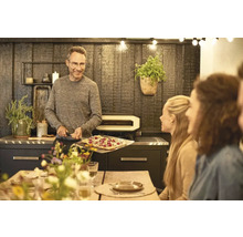 COZZE Pizzaoven elektrisch 17" 230V 2200W, RVS zwart 60,5x60,5x30,5 cm