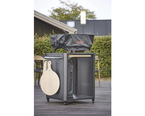 Pizza ovenwagen met afdekking en pizzaschep voor buiten