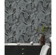 Behang met bloemmotief in interieur