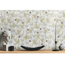 Decoratief behang met planten en vlinders