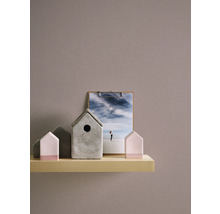 Decoratieve huizen en een foto op een plank