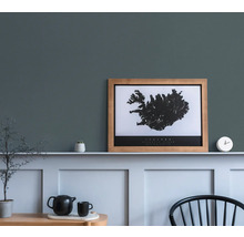Decoratieve kamer met IJslandkaart in lijst, theepot en plant