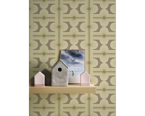 Behang met geometrisch patroon in interieur