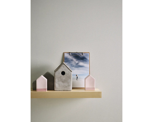 Decoratie met huisvormen en afbeelding op houten plank