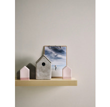 Decoratieve huisobjecten en een afbeelding op een plank