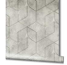 Behang met geometrisch 3D kubuspatroon