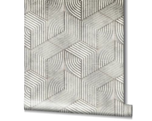 Behang met geometrisch 3D kubuspatroon